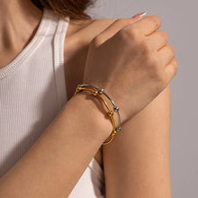 2-Piece Stainless Steel Adjustable Bracelet