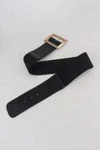 Rectangle Buckle Elastic Wide Belt Belts