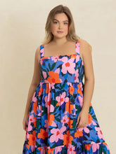 Plus Size Printed Square Neck Cami Dress Casual Dresses