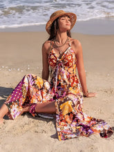 Slit Printed Halter Neck Cami Dress Casual Dresses
