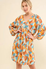 And The Why Printed Open Back Puff Sleeve Casual Dress Casual Dresses