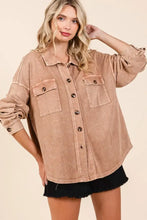Mittoshop Mineral Wash French Terry Elbow Patch Shacket Woman Outerwear