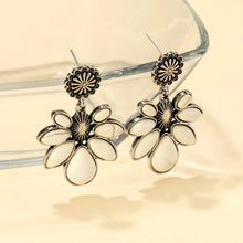 Artificial Turquoise Flower Earrings Earrings