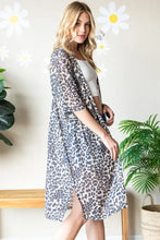 Heimish Full Size Leopard Open Front Cardigan Plus Size Woman Outerwear