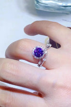 1 Carat Moissanite 925 Sterling Silver Ring Purple Rings