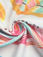 Feather Print Lace Sleeve Top for Women Woman T Shirts