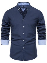 Men's Button Down Collared Neck Shirt Navy