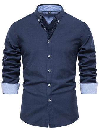 Men's Button Down Collared Neck Shirt Navy