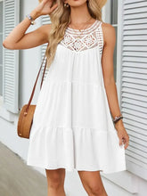 Ruffled Hem Lace Sleeveless Dress Casual Dresses
