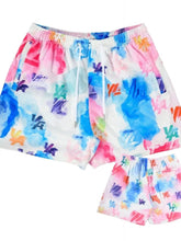 Men's Plus Size Drawstring Printed Shorts Blue