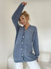 Pocketed V-Neck Button Up Cardigan Woman Outerwear