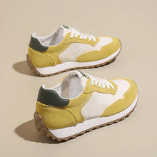 Contrast Platform Lace-Up Athletic Sneakers