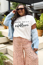 Simply Love basic style wildflower short sleeve outfit with white graphic tee