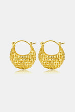 Braided Basket Metal Hoop Earrings Gold One Size Earrings