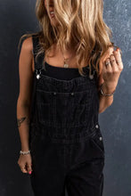 Pocketed Straight Denim Overalls Denim Overalls