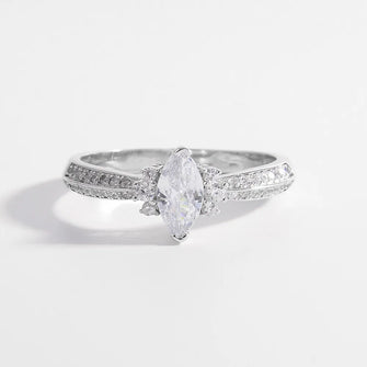 925 Sterling Silver Inlaid Zircon Ring Silver