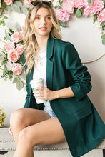 First Love Full Size Open Front Long Sleeve Blazer with Pockets Woman Outerwear