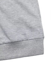 Gray heathered cotton floral applique boat neck sweatshirt hem with ribbed knit cuff slightly stretchy machine wash cold