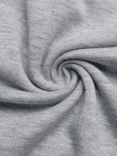 Soft heather gray knit floral applique boat neck sweatshirt with subtle texture and slightly stretchy fabric machine wash cold