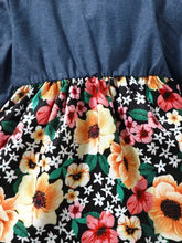 Floral Baby Dress with Denim Jacket and Bow Headband Kids Dresses