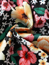 Floral Baby Dress with Denim Jacket and Bow Headband Kids Dresses