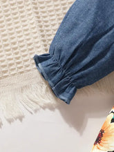 Floral Baby Dress with Denim Jacket and Bow Headband Kids Dresses