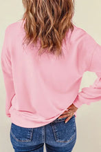 Women’s pink floral bunny round neck long sleeve sweatshirt