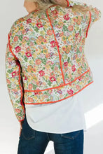 Floral Button Up Long Sleeve Winter Coat Woman Outerwear