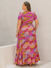 Floral Buttoned Maxi Dress in Viscose with Slit Maxi Dresses