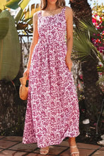 Floral Cutout Back Square Neck Maxi Dress Woman Maxi Dress