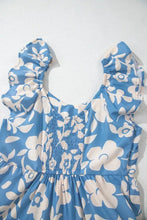 Floral Flutter Shoulder Tiered Flowy Midi Dress Casual Dresses