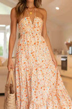 Floral Halter Neck Tiered Maxi Dress Woman Maxi Dress