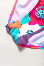 Pink Ruffled Bikini Top and Floral High Waisted Swimsuit Set Swimwear