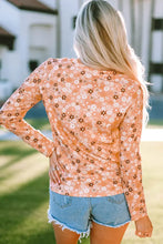 Floral Long Sleeve Shirt with Round Neck for Women Woman T Shirts