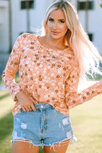 Floral Long Sleeve Shirt with Round Neck for Women Woman T Shirts