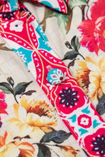 Floral Mixed Pattern Ruffle Flutter Sleeve Buttoned Dress Casual Dresses