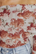 Floral Off Shoulder Long Sleeve Bodysuit for Women Woman Bodysuits