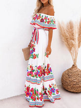 Floral Off Shoulder Ruffled Maxi Dress
