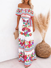 Floral Off Shoulder Ruffled Maxi Dress