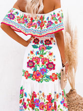 Floral Off Shoulder Ruffled Maxi Dress