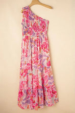 Floral One-Shoulder Smocked Maxi Dress