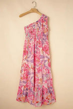 Floral One-Shoulder Smocked Maxi Dress Casual Dresses
