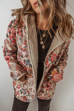 Floral Paisley Hooded Sherpa Lined Jacket for Women Floral
