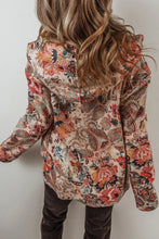 Floral Paisley Hooded Sherpa Lined Jacket for Women