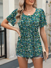 Floral Print Blouse with Denim Shorts for Women