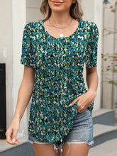 Floral Print Blouse with Denim Shorts for Women
