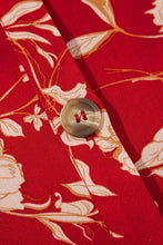 Floral Print Buttoned Front V Neck Tiered Short Sleeve Midi Dress Woman Dress