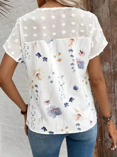 Floral Print Flutter Sleeve Casual Blouse for Women Woman T Shirts