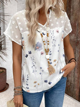 Floral Print Flutter Sleeve Casual Blouse for Women