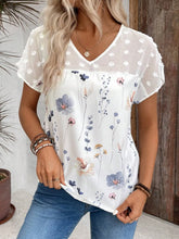 Floral Print Flutter Sleeve Casual Blouse for Women